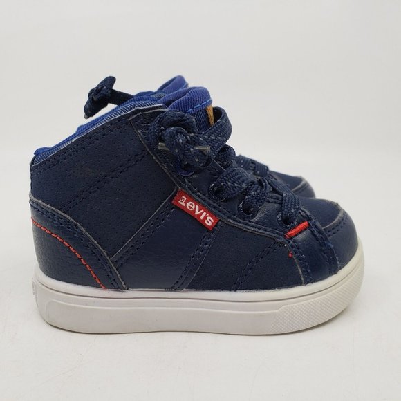 Levis High Top Sneakers Navy Blue for Baby Infant US Shoe Size 5 - Picture 5 of 11